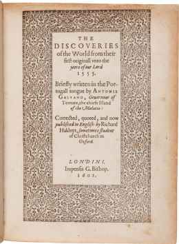 The Discoveries of the World from their First Originall unto…