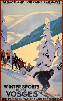 Railway Travel Poster By Roger Broders Art Deco Skiing France