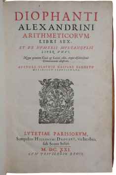 Diophanti Alexandrini Arithmeticorum libri sex, et De numeris multangulis liber&hellip;