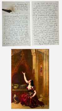 Autograph letter signed by artist, William Etty about his Joan&hellip;