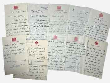 Group of nine autographed items by George VI to landscape&hellip;