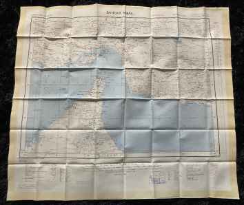 Pilot's fabric escape map of the Persian Gulf, 1957, Edition…
