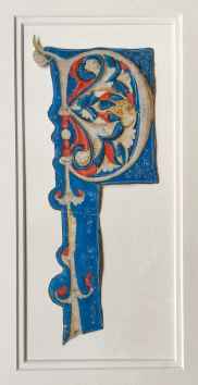 Decorated Initial ‘P’ on a cutting from an illuminated choir&hellip;
