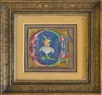 Initial ‘C’ on a cutting from an illuminated choirbook on&hellip;