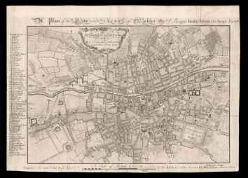 Rare reduction of Rocque's plan of Dublin