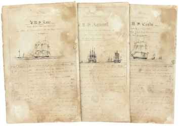 Illustrated Manuscript Logs of H.M.S. Cornwallis and other vessels…