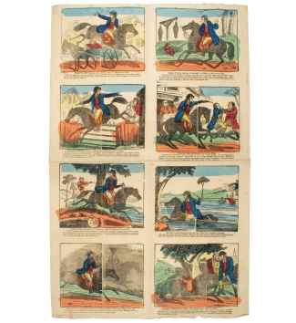 An Uncut Sheet of Eight Illustrations of the Life and&hellip;