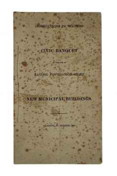 Instructions to waiters at civic banquet in honour of laying…