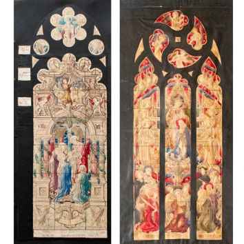 Two Watercolour Designs for Stained Glass Windows; one design for&hellip;