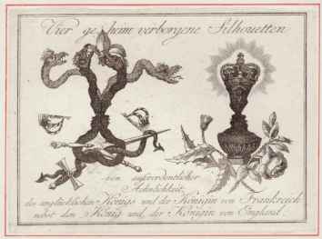 Vier geheim verborgene Silhouetten von auserordentlicher Aehnlichkeit des unglücklichen Königs&hellip;