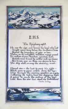 [Watercolour Landscape with Calligraphy] E. H. S. The Epiphany - 1922