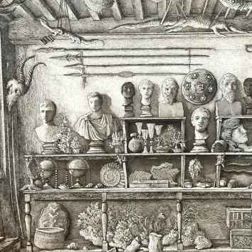 [Cabinet of Curiosities] Rembrandts Kunst Caemer. Etching and aquatint, 2007.
